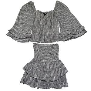 Blue Life Layla Smocked Crop Top & Perfect Skort 2-Piece Set Size Small